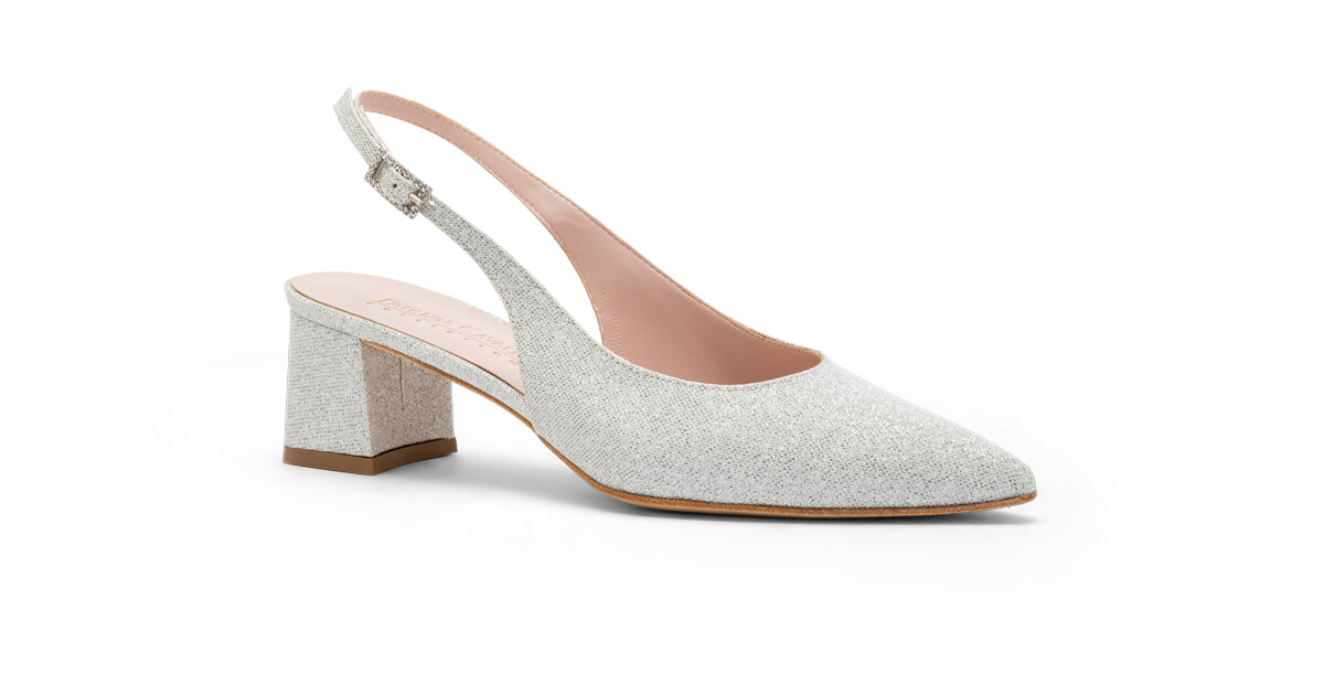 GG HIGH SLINGBACK 8.5 CM IN BEIGE CLASSIC POINTED-TOE MESH WITH RHINESTONE EMBELLISHMENTS