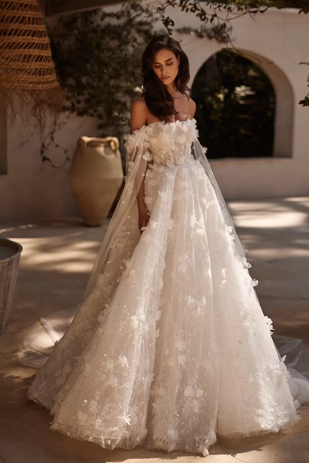 Pizzo Vestito Da Sposa Con Fiori Pizzo Per Abiti Sposa Fiori In