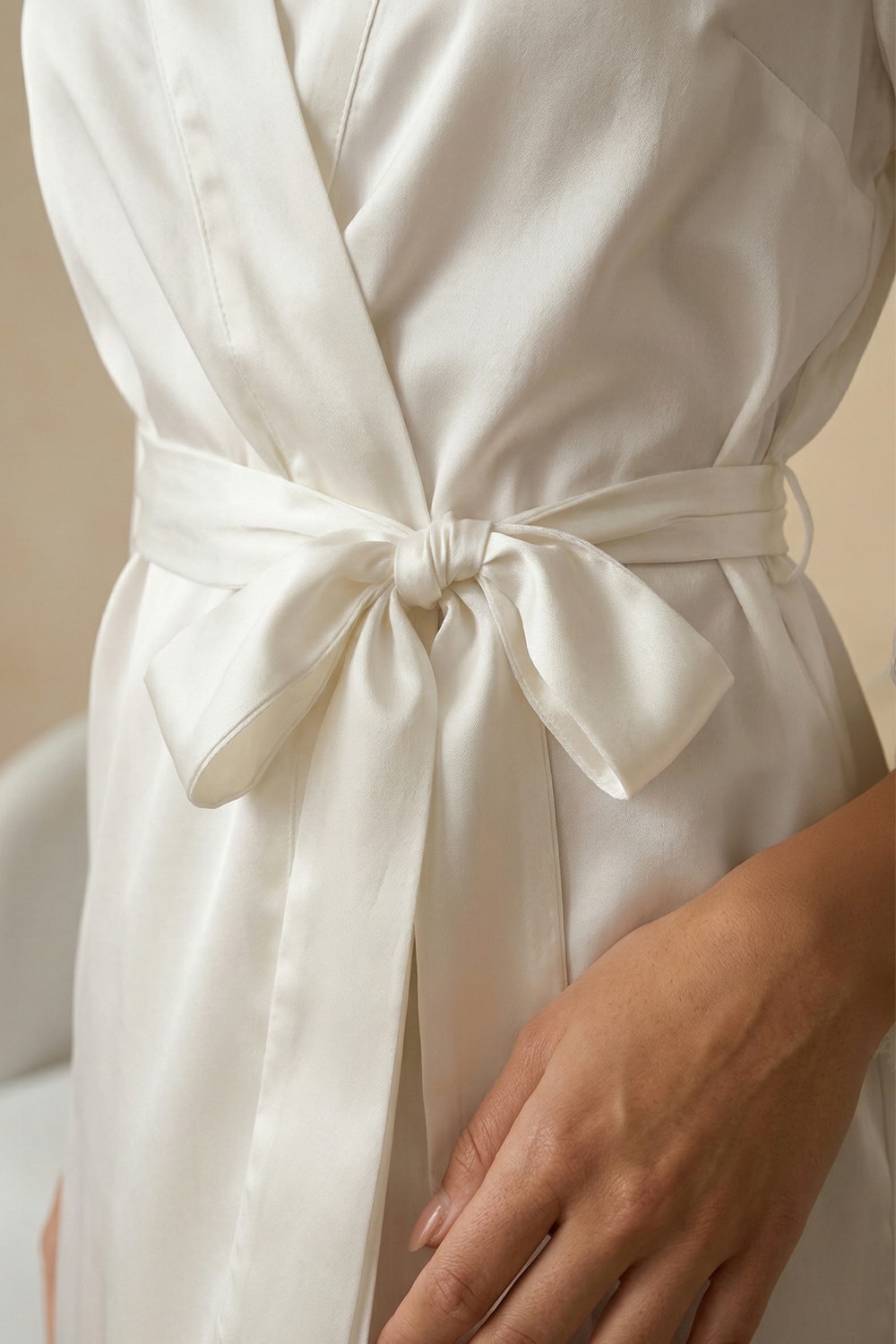 Vestaglia con sottoveste sposa, bordi in pizzo