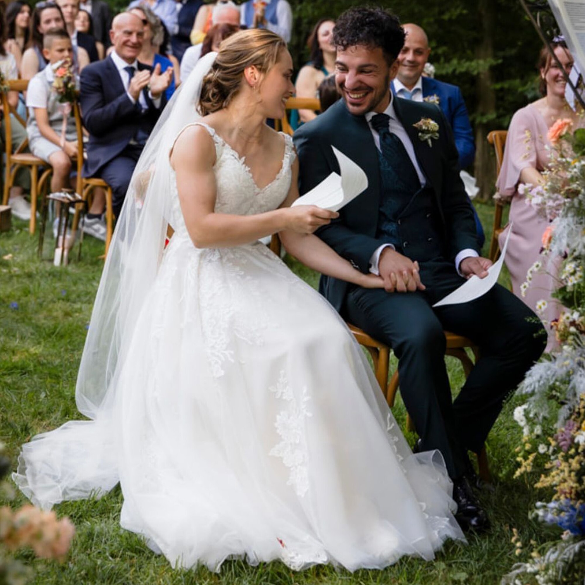 Bride with Patrizia Cavalleri wedding dress