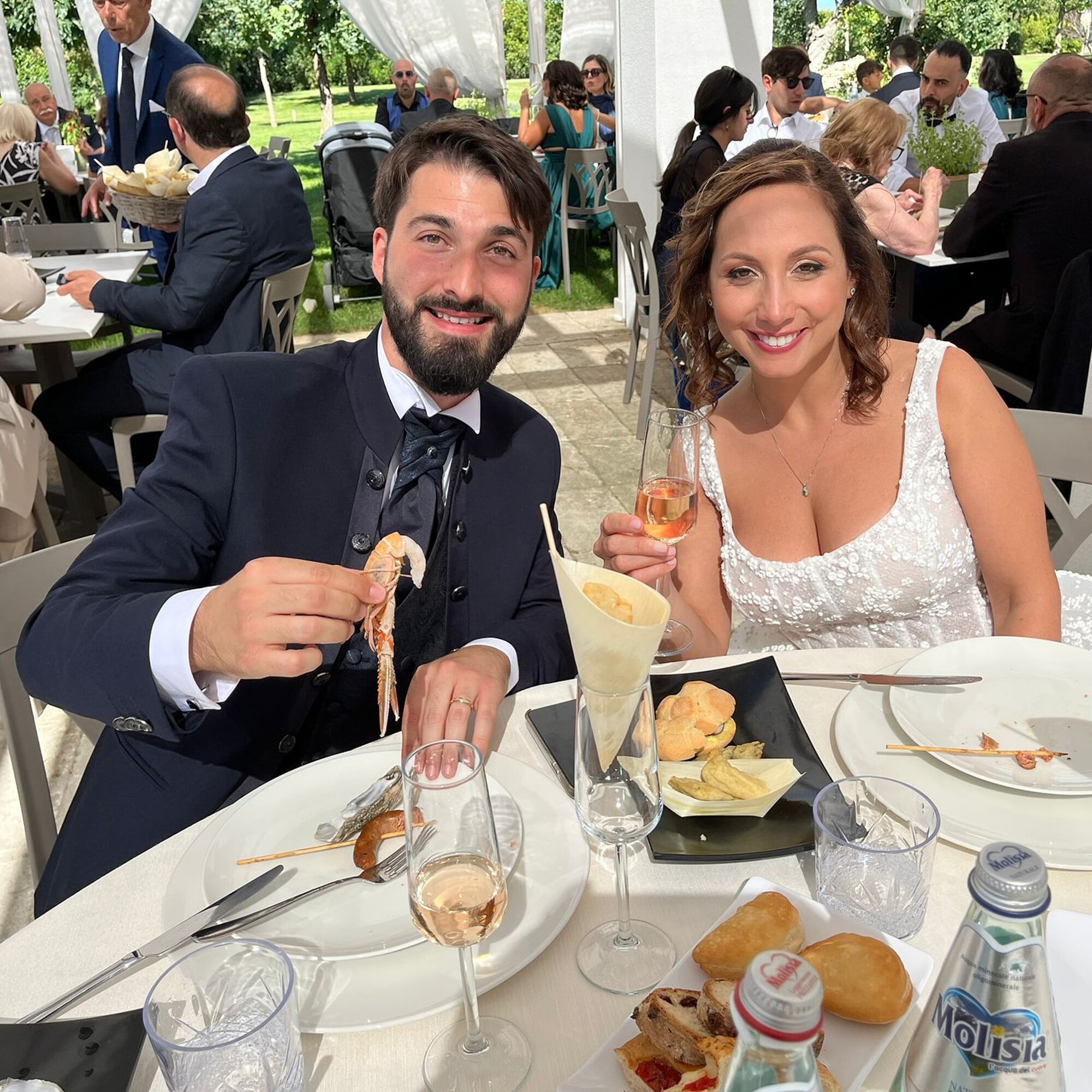 Newlyweds, Patrizia Cavalleri wedding dress