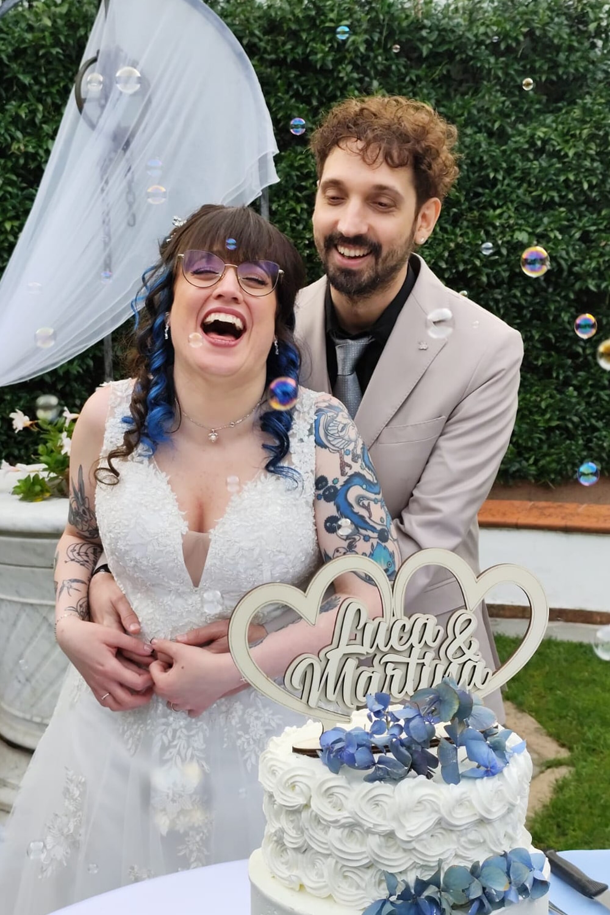 Coppia di sposi, abito Patrizia Cavalleri