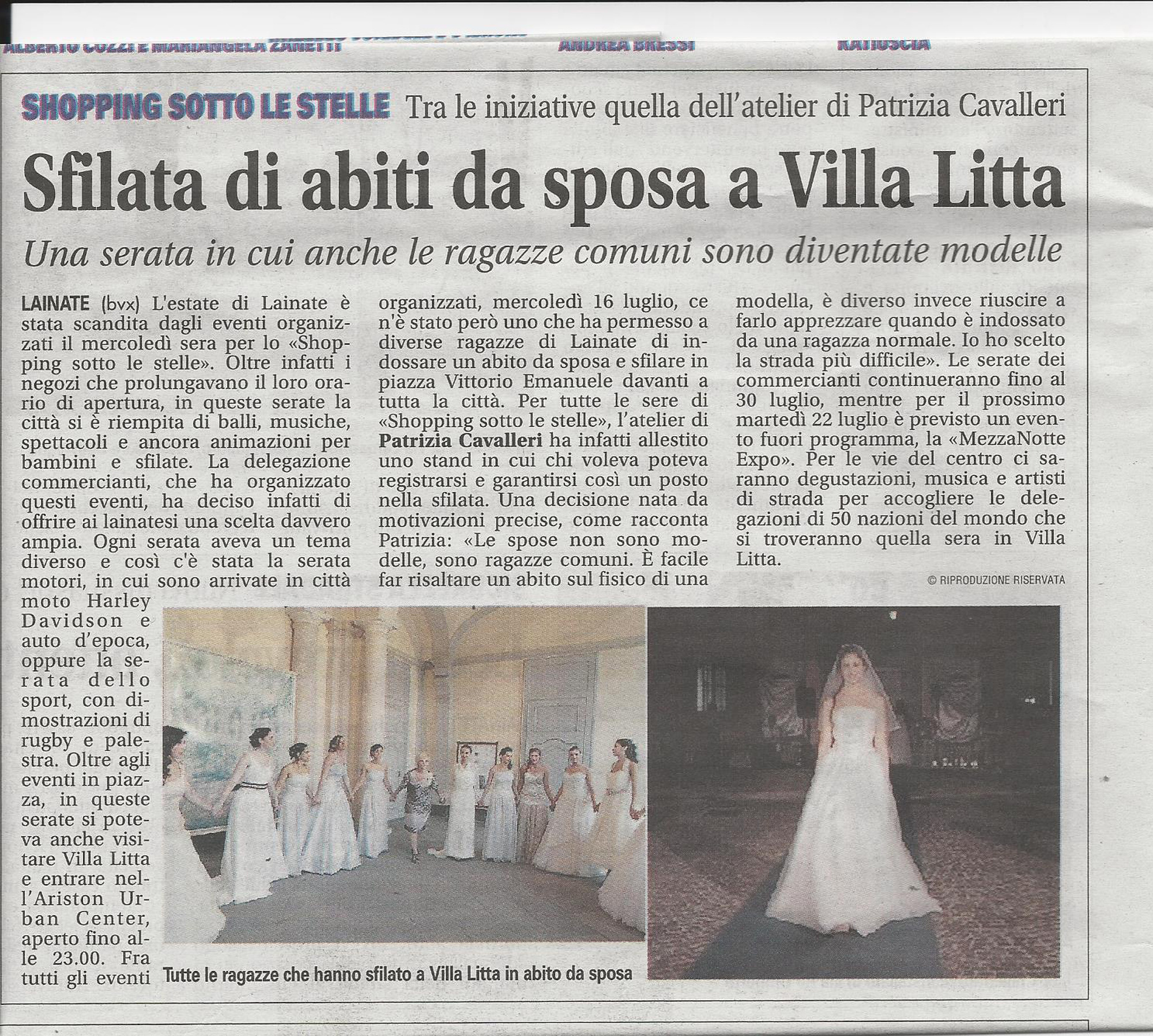 Matrimonio a Villa Litta la sfilata